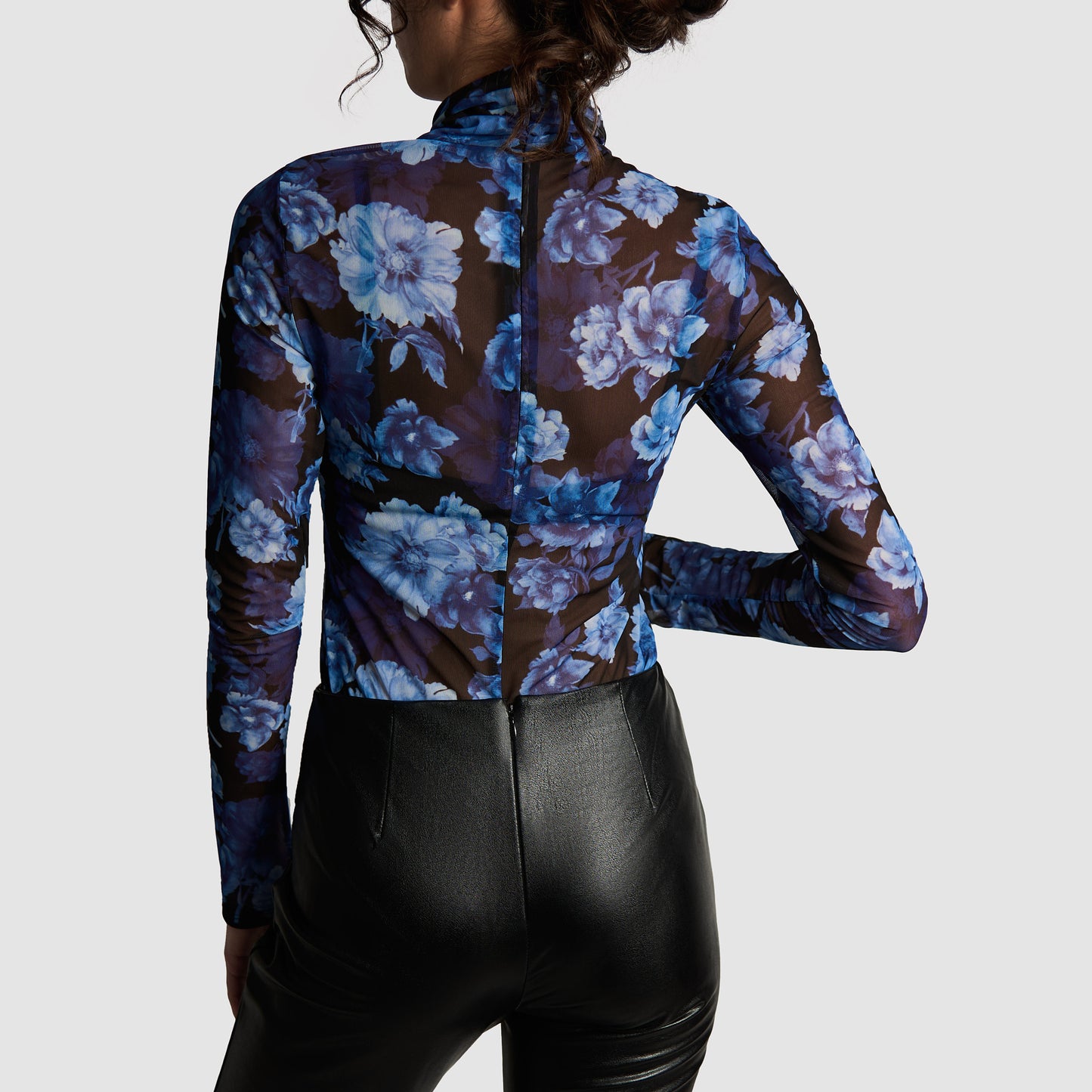 Alice + Olivia Delaina Turtleneck Mesh Top