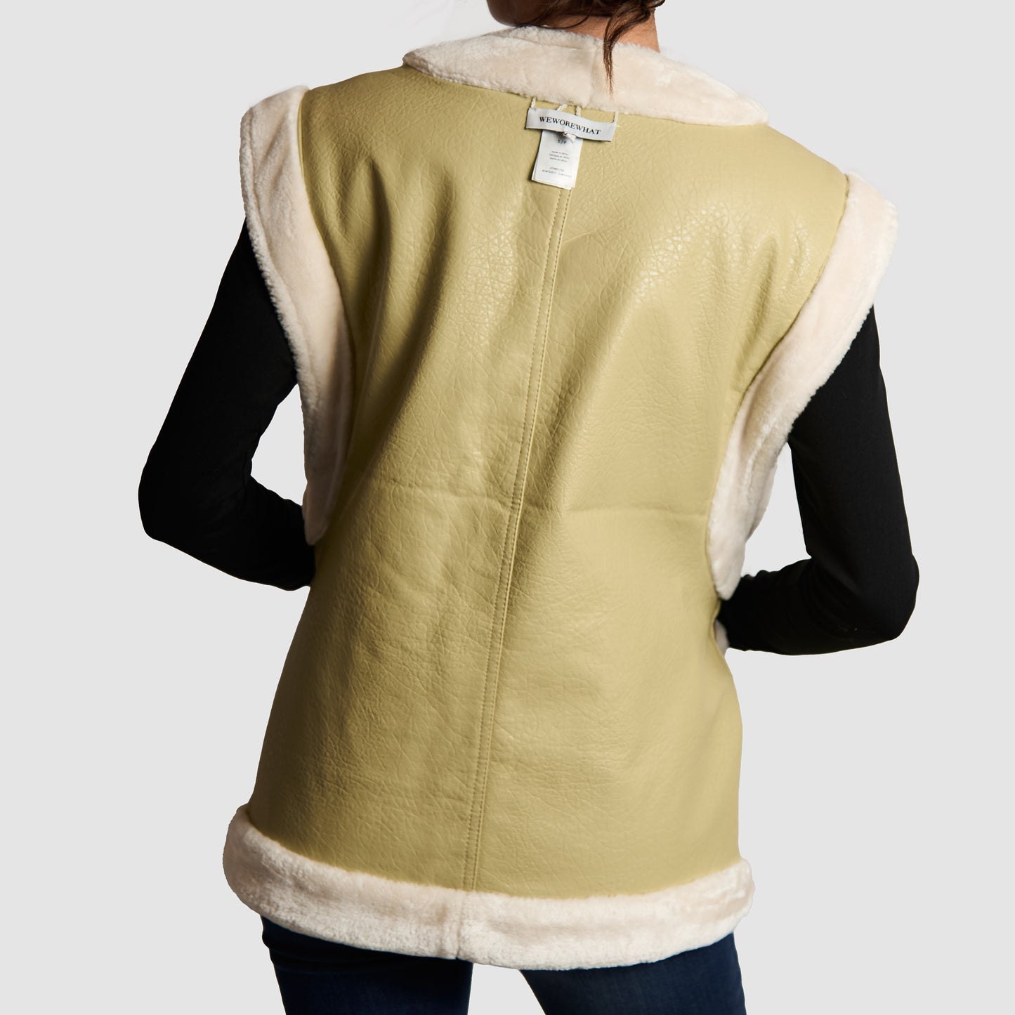 WeWoreWhat Faux Leather/Fur Reversible Vest