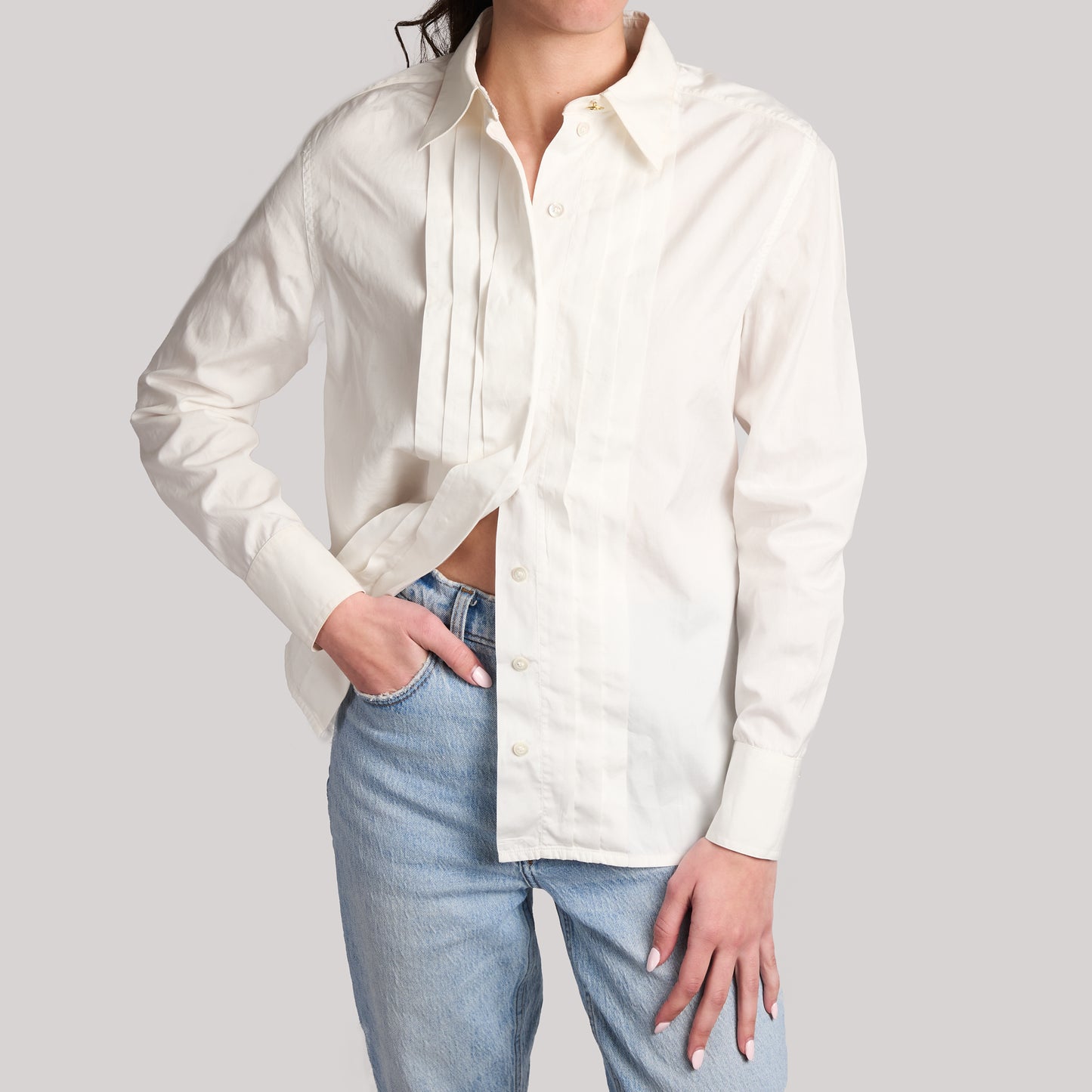 Chanel Vintage 90’s Tuxedo Button-Up Top