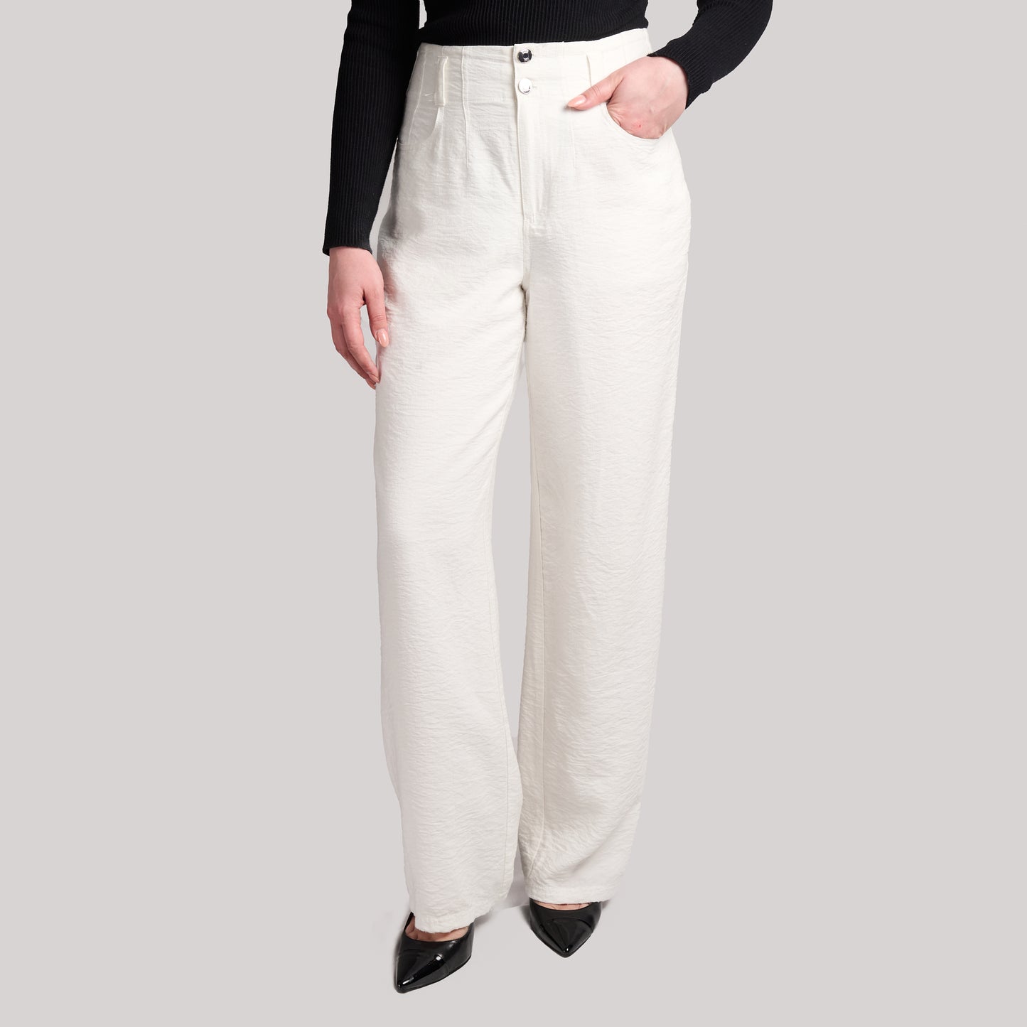 DKNY Crinkle Wide Leg Pants