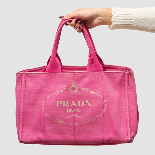 Prada Canvas Top Handle Tote