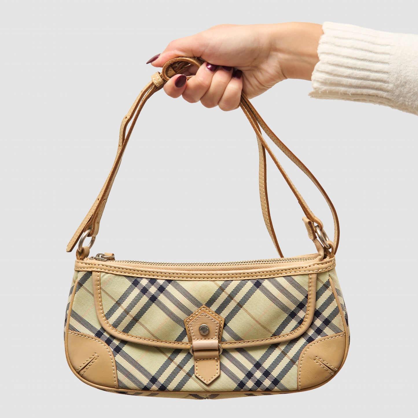Burberry Blue Label Nova Check Crossbody Canvas Bag