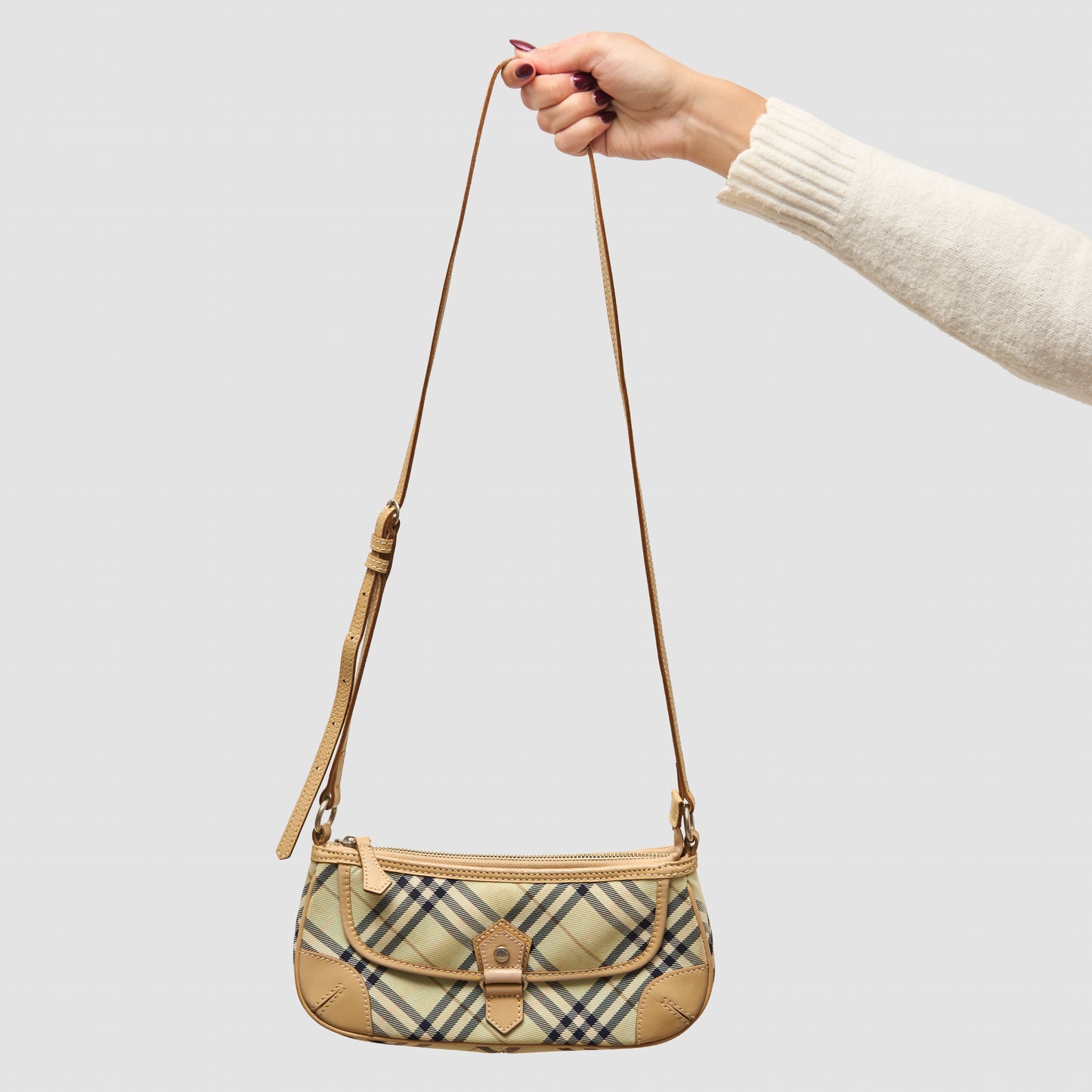 Burberry Blue Label Nova Check Crossbody Canvas Bag