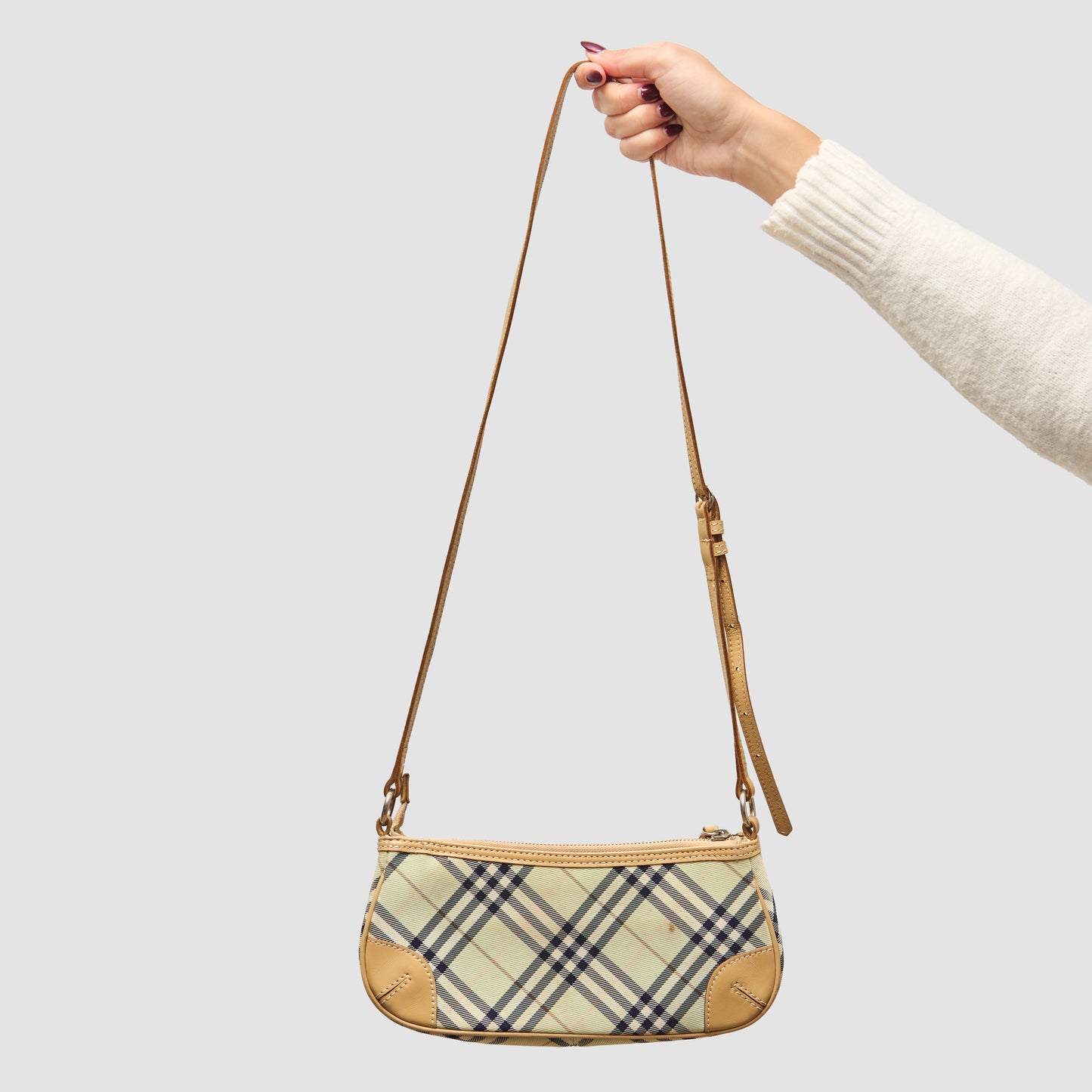 Burberry Blue Label Nova Check Crossbody Canvas Bag