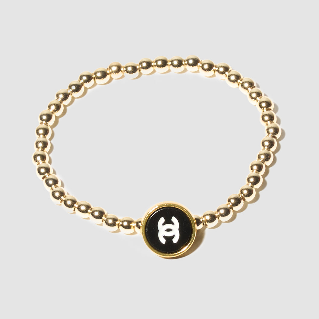 Upcycled Gold Chanel Beaded Bracelet