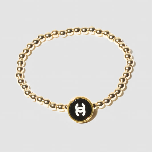 Upcycled Gold Chanel Beaded Bracelet